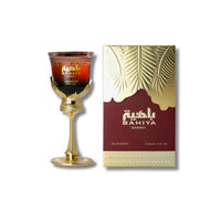 Arabiyat Prestige La Di Da perfume box and glass with gold stand