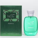 Rasasi Hawas Tropical for Men Eau de Parfum with green snake-textured box and matching bottle, perfect for gifting or personal fragrance collection.