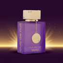 Armaf Club De Nuit Maleka perfume bottle in purple with gold detailing, representing a bold, spicy and woody fragrance for women.