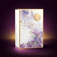 Club De Nuit Maleka Eau de Parfum box design featuring marble floral artwork and gold accents, ideal for luxury fragrance lovers seeking a royal scent.