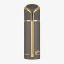 Mishlah unisex perfume bottle with gold and gray design