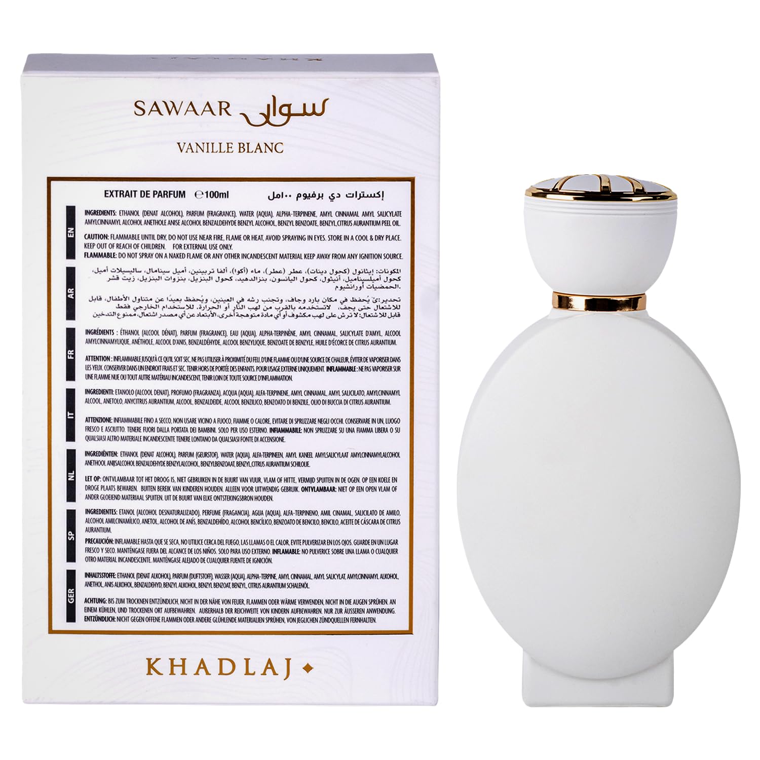 Khadlaj Sawaar Vanille Blanc Extrait de Parfum for Unisex