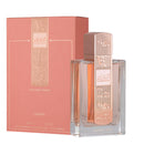 Lattafa Angham perfume box with pink design