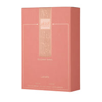 Lattafa Angham Eau de Parfum with pink and gold packaging
