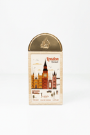 London perfume bottle with cityscape illustration