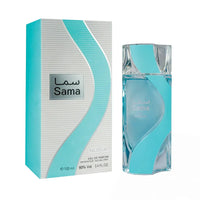 Sama perfume box and bottle with blue accents for men